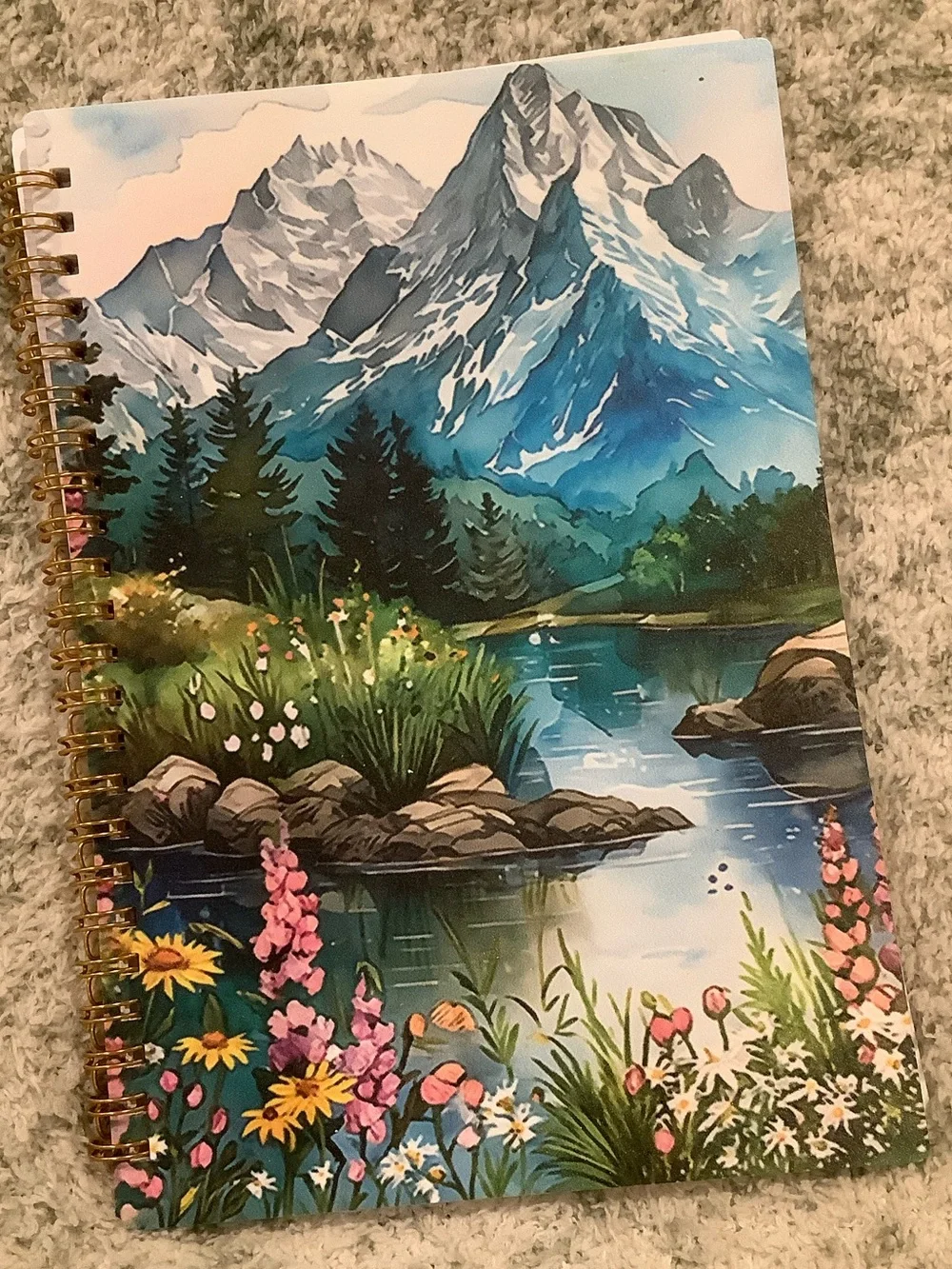 Spiral-Bound Mountain Lake Camping Travel Notebook Journal NWT ~75 lined pages
